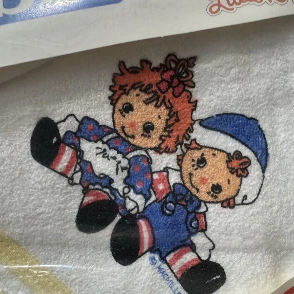 NOS Raggedy Ann & Andy Little Raggedys Baby Hooded Towel & Cloth Bath Set GERBER
